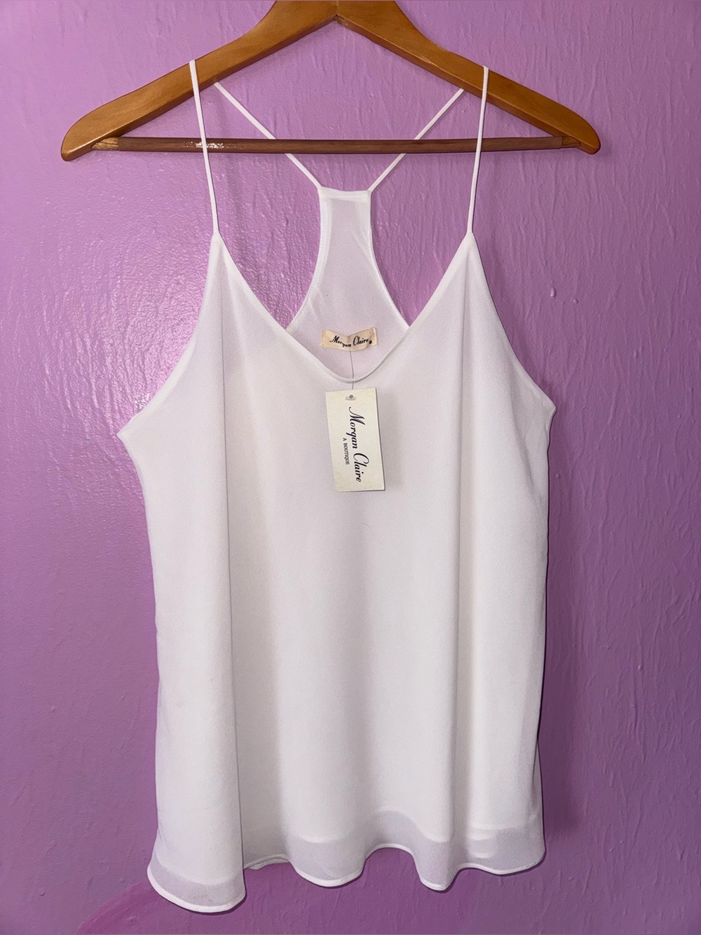 Morgan Claire White V-Neck Tank Top